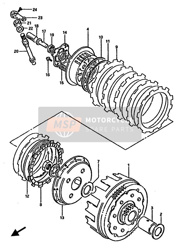 Suzuki DR600S(U) 1986 Embrague para un 1986 Suzuki DR600S(U)