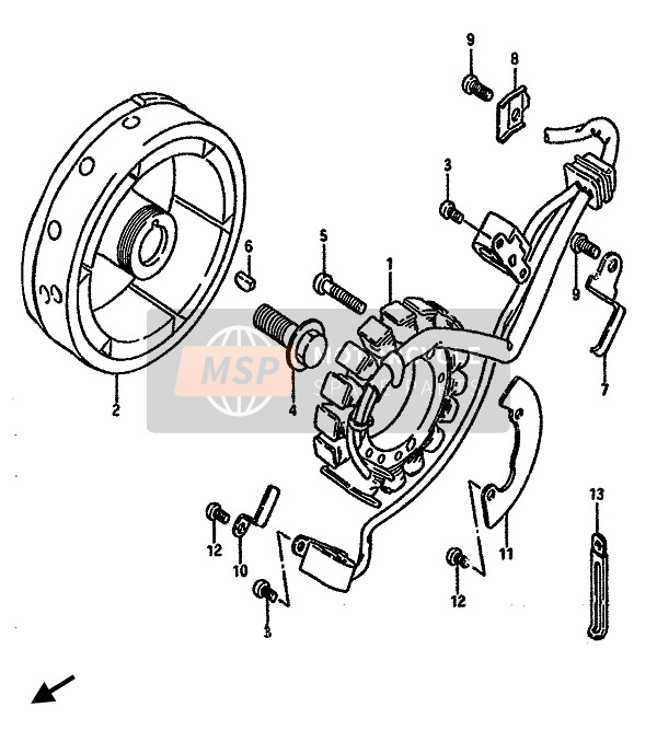 Suzuki DR600S(U) 1986 Magneten voor een 1986 Suzuki DR600S(U)