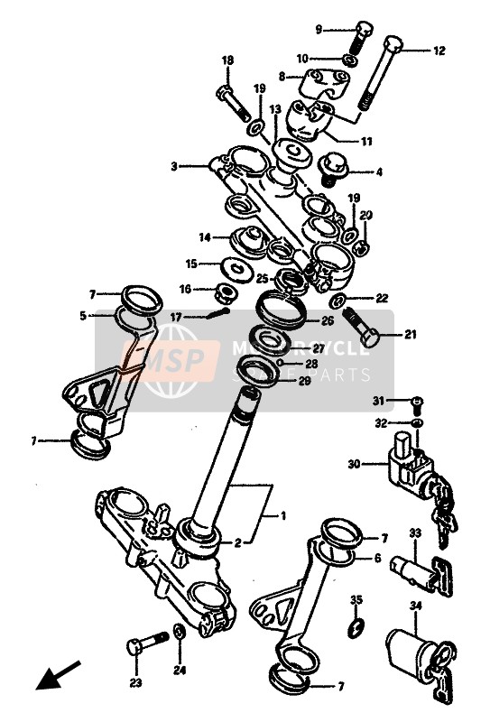 Suzuki DR600S(U) 1986 T-Stuk voor een 1986 Suzuki DR600S(U)