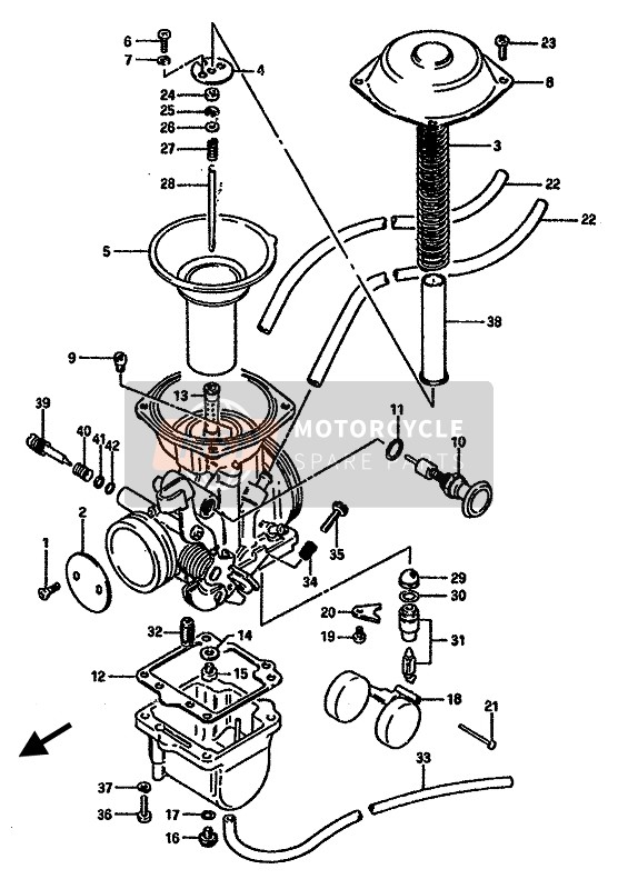 Suzuki DR600S(U) 1987 Carburettor (E18) for a 1987 Suzuki DR600S(U)