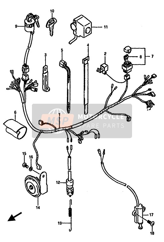 Suzuki DR600S(U) 1987 Wiring Harness for a 1987 Suzuki DR600S(U)