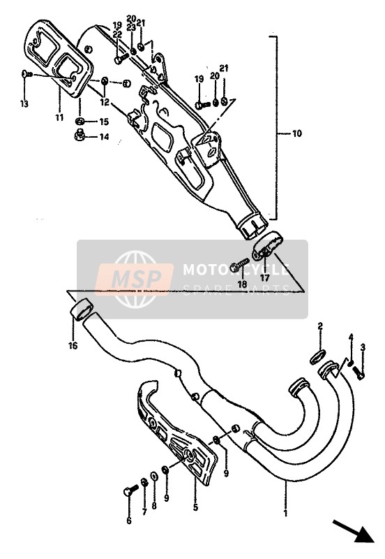 Suzuki DR600S(U) 1988 Muffler for a 1988 Suzuki DR600S(U)