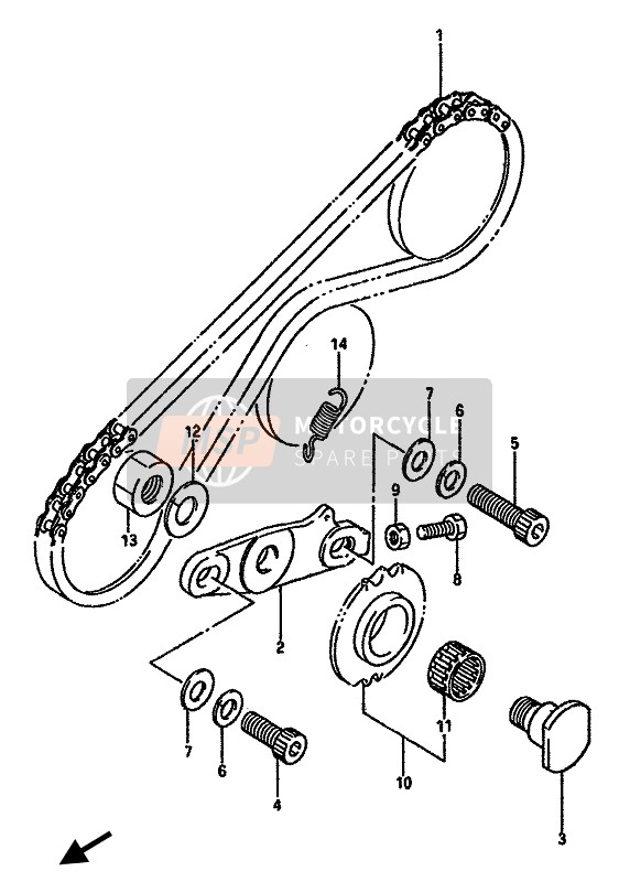 Suzuki DR600S(U) 1989 Balancer Chain for a 1989 Suzuki DR600S(U)