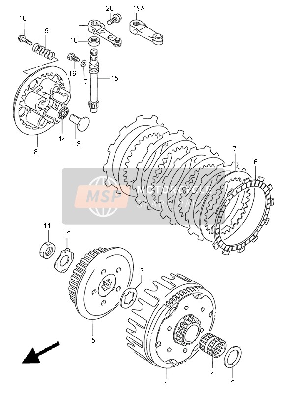 Suzuki RM85 (SW & LW) 2003 Clutch for a 2003 Suzuki RM85 (SW & LW)