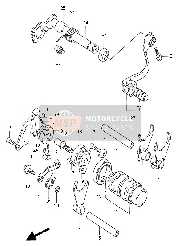 Suzuki RM85 (SW & LW) 2003 Schakelen voor een 2003 Suzuki RM85 (SW & LW)