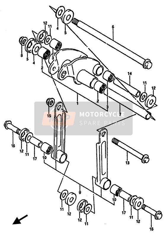 Suzuki DR600S(U) 1989 Rear Cushion Lever for a 1989 Suzuki DR600S(U)