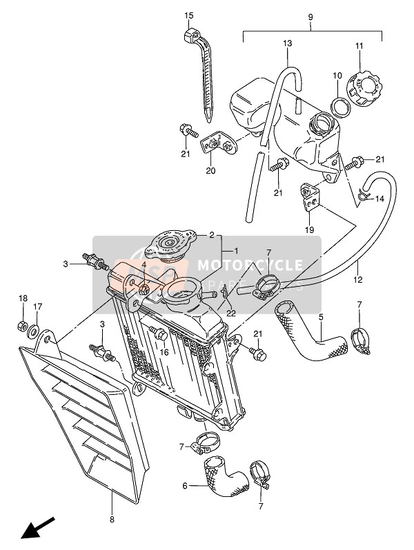 Suzuki TS50W 1986 Radiator for a 1986 Suzuki TS50W