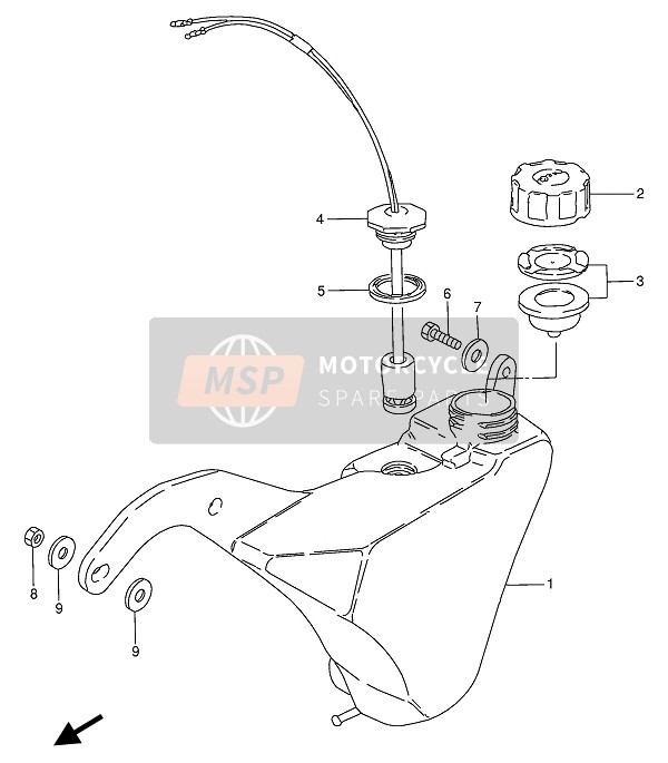 Suzuki TS50W 1986 Tanque de aceite para un 1986 Suzuki TS50W