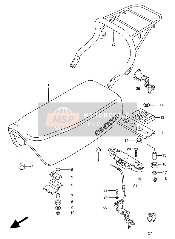 Suzuki TS50W 1986 Asiento para un 1986 Suzuki TS50W