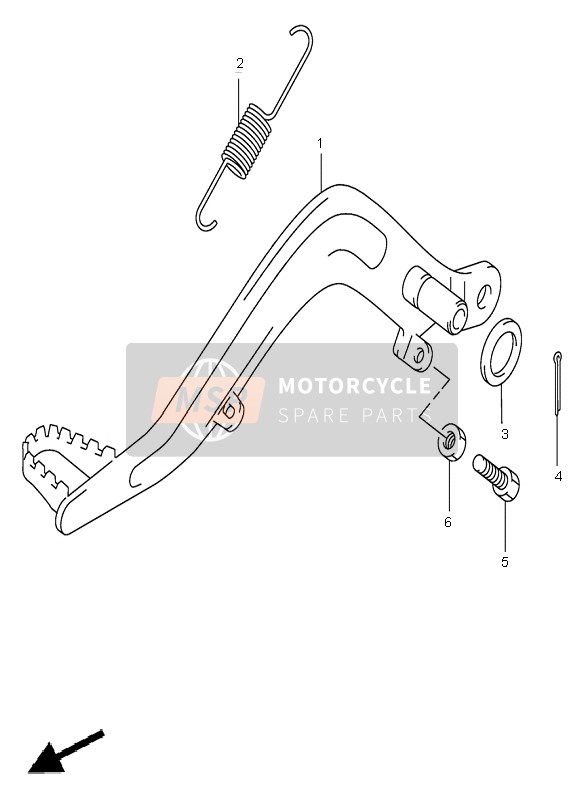 Suzuki RM85 (SW & LW) 2003 Achterrem voor een 2003 Suzuki RM85 (SW & LW)