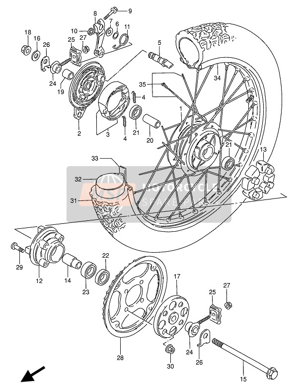 Suzuki TS50W 1986 Rear Wheel for a 1986 Suzuki TS50W