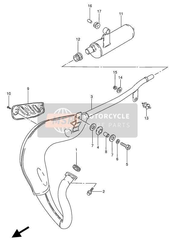 Suzuki TS50 1993 Muffler for a 1993 Suzuki TS50