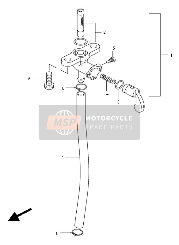 Suzuki RM85 (SW & LW) 2003 Brandstofkraan voor een 2003 Suzuki RM85 (SW & LW)