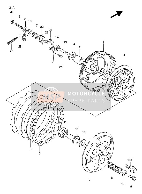 Suzuki TS50 1993 Embrague para un 1993 Suzuki TS50