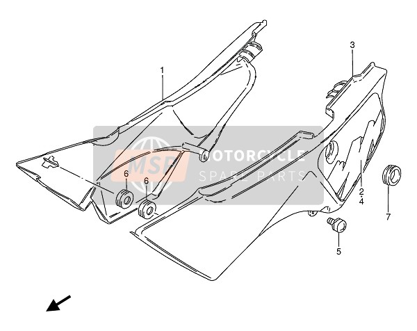 Suzuki TS50 1993 RAHMENABDECKUNG für ein 1993 Suzuki TS50