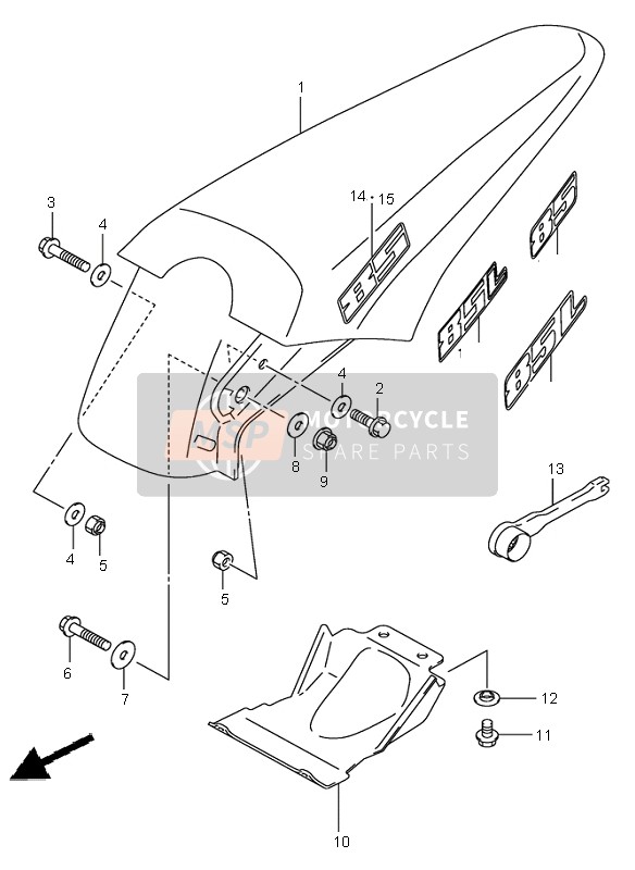 Suzuki RM85 (SW & LW) 2003 Rear Fender for a 2003 Suzuki RM85 (SW & LW)