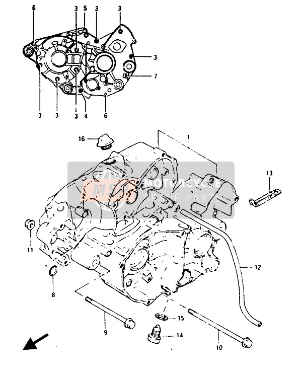 Suzuki TS125X 1986 Crankcase for a 1986 Suzuki TS125X