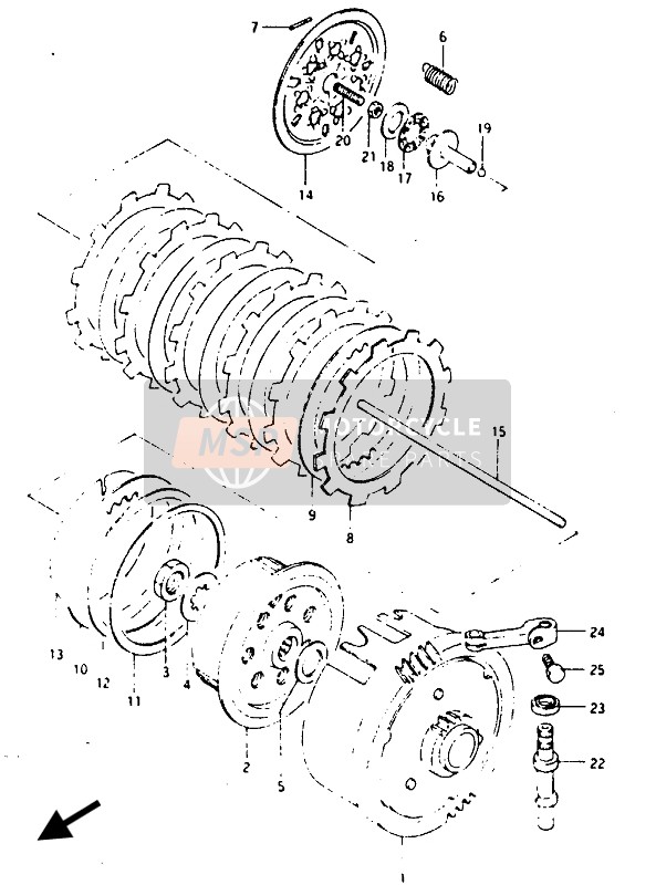 Suzuki TS125X 1986 Clutch for a 1986 Suzuki TS125X