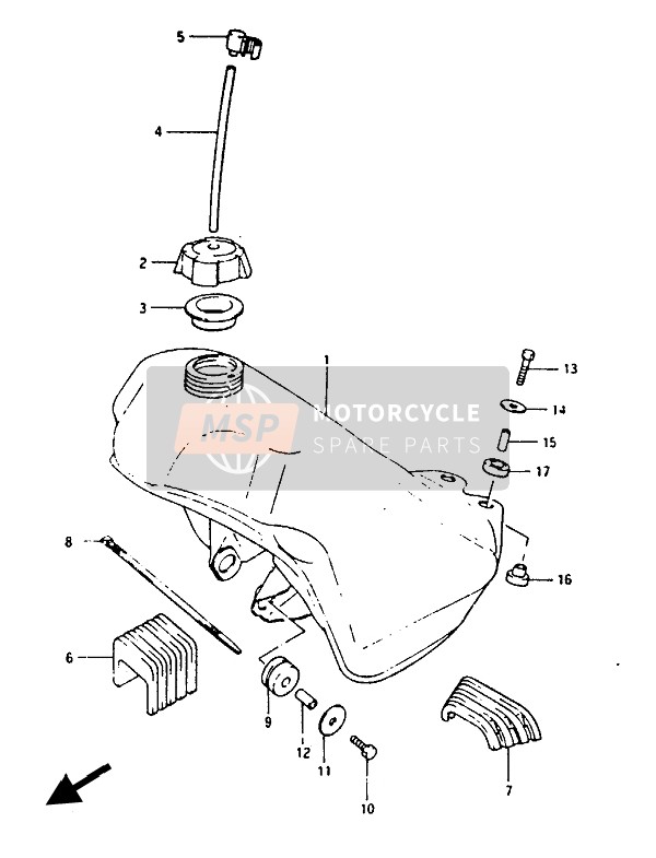 Suzuki TS125X 1986 Fuel Tank for a 1986 Suzuki TS125X