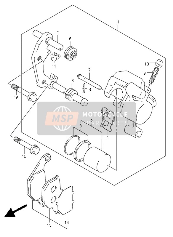 Suzuki RM85 (SW & LW) 2003 Front Caliper for a 2003 Suzuki RM85 (SW & LW)