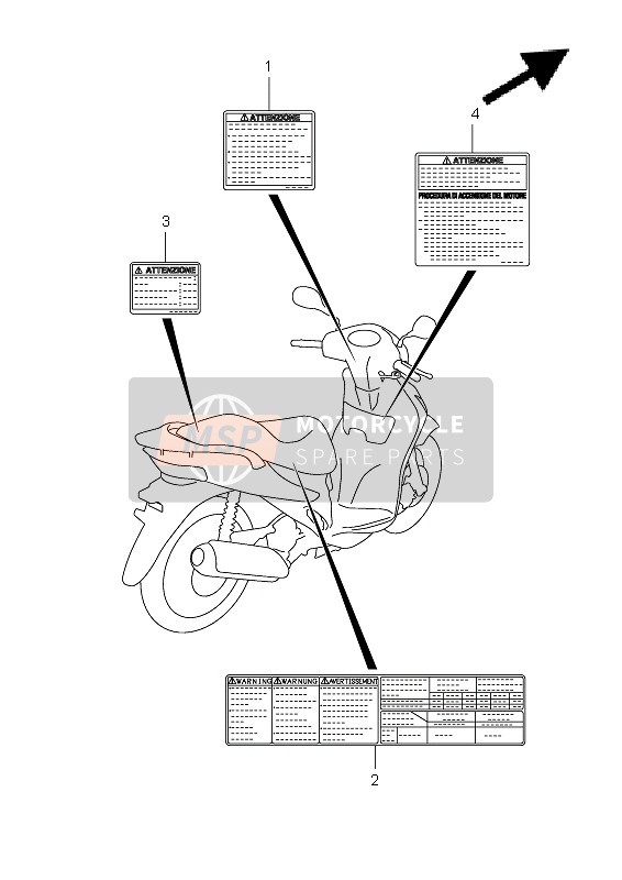 6891529FB0 Label, Starting (Norwegian) Part Suzuki - MSP