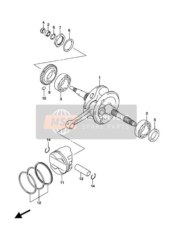 1215105A00 Kolbenbolzen Teile Suzuki - MSP