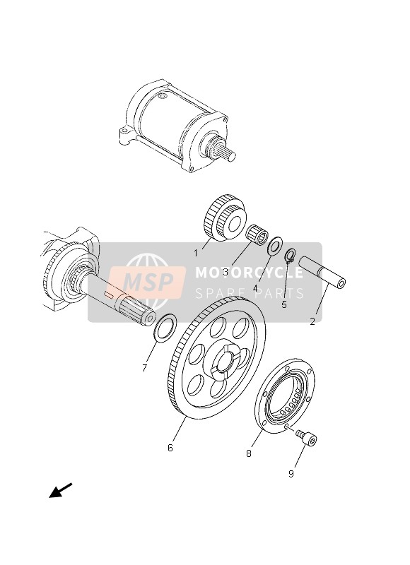 5KM155900000, Starter ONE-WAY Assy, Yamaha, 4