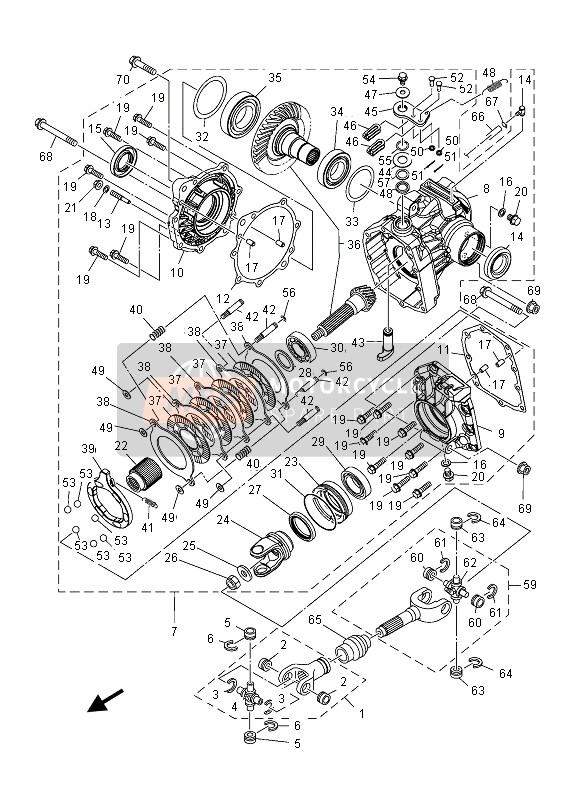 1CTG61011100, Rear Axle Gear Cas, Yamaha, 0