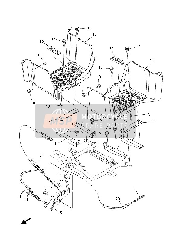 Yamaha YFM450FGPD GRIZZLY 4x4 2013 Stand & Footrest for a 2013 Yamaha YFM450FGPD GRIZZLY 4x4