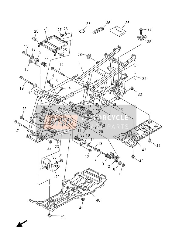 Yamaha YFM450FGPHD GRIZZLY 4x4 YAMAHA BLACK 2013 Telaio per un 2013 Yamaha YFM450FGPHD GRIZZLY 4x4 YAMAHA BLACK