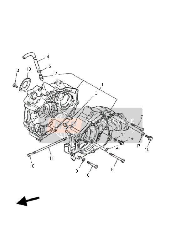 Yamaha YFM80 BADGER 2002 Crankcase for a 2002 Yamaha YFM80 BADGER