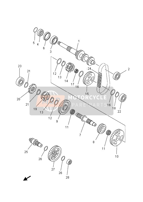 Yamaha YFM450FGPAD EPS GRIZZLY 4x4 2013 Transmission for a 2013 Yamaha YFM450FGPAD EPS GRIZZLY 4x4