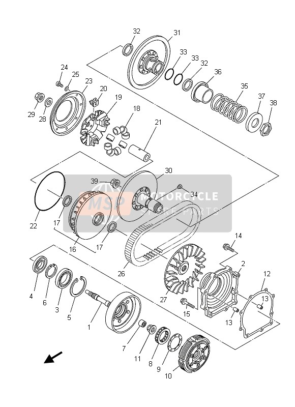 Yamaha YFM550FGD GRIZZLY 4x4 2013 Clutch for a 2013 Yamaha YFM550FGD GRIZZLY 4x4