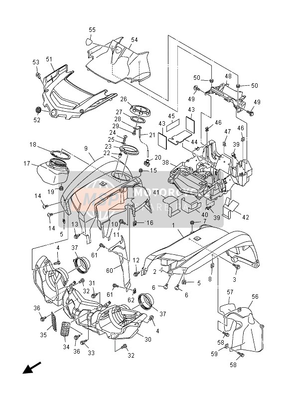 1HPF1500G000, Garde Boue Av, Yamaha, 0