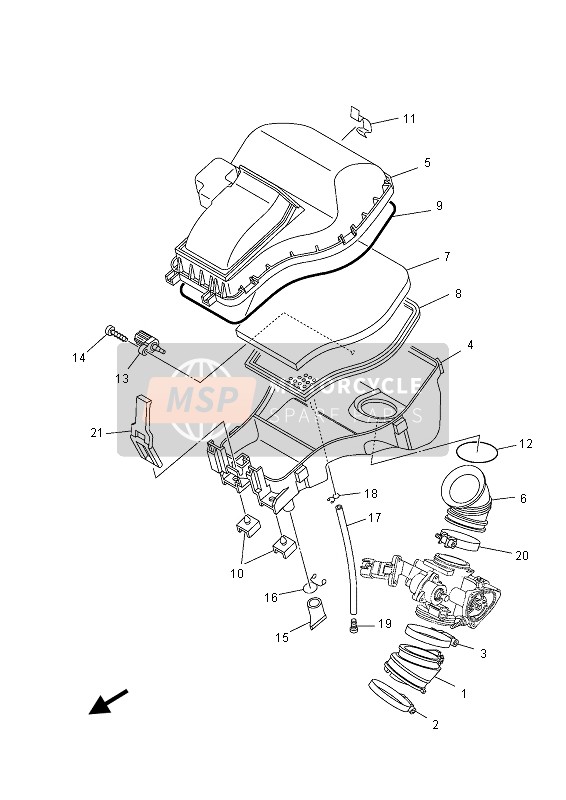 Yamaha YFM550FGPAD GRIZZLY 4x4 2013 Intake for a 2013 Yamaha YFM550FGPAD GRIZZLY 4x4