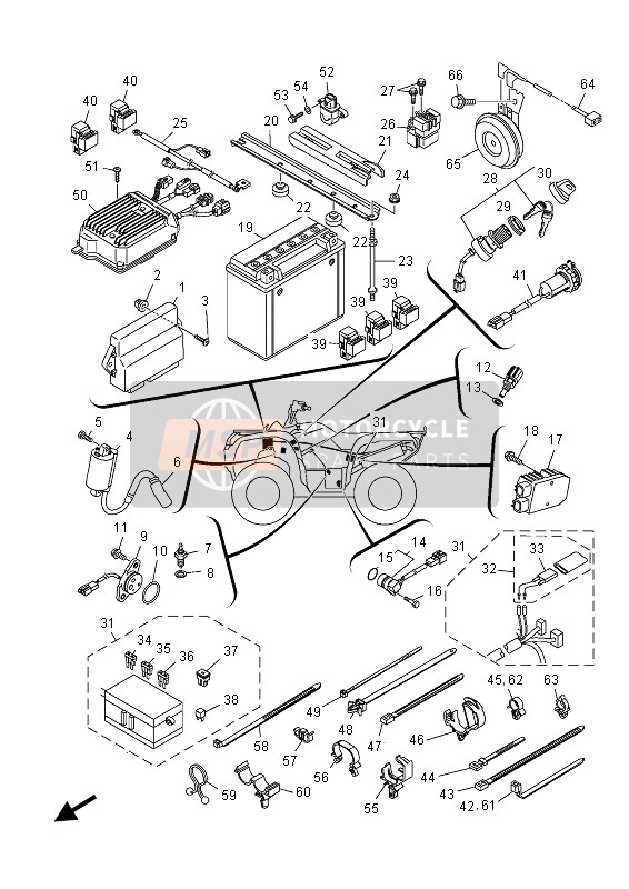 Yamaha YFM550FGPD  GRIZZLY 4x4 2013 Eléctrico 1 para un 2013 Yamaha YFM550FGPD  GRIZZLY 4x4