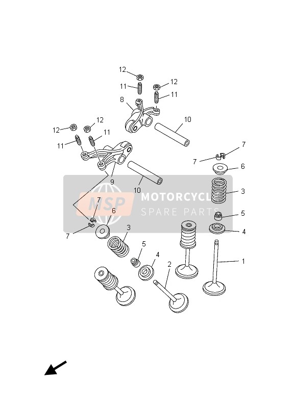 Yamaha YFM550FFGPHD GRIZZLY 4x4 YAMAHA BLACK 2013 Valve for a 2013 Yamaha YFM550FFGPHD GRIZZLY 4x4 YAMAHA BLACK