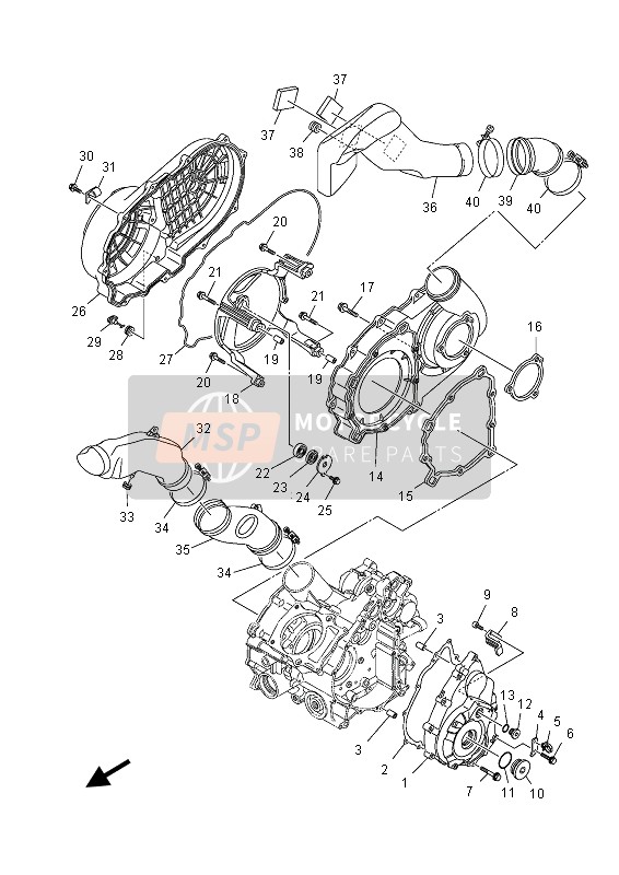 Yamaha YFM700FGD GRIZZLY 4x4 2013 Couvercle de carter 1 pour un 2013 Yamaha YFM700FGD GRIZZLY 4x4