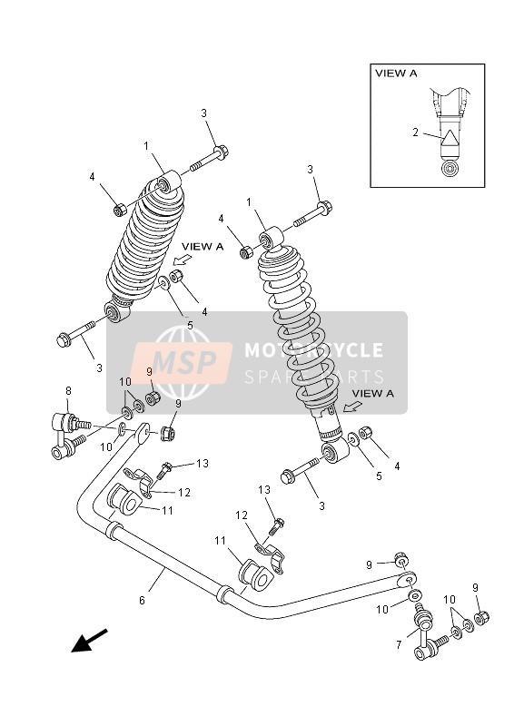 Yamaha YFM700FGD GRIZZLY 4x4 2013 Rear Suspension for a 2013 Yamaha YFM700FGD GRIZZLY 4x4