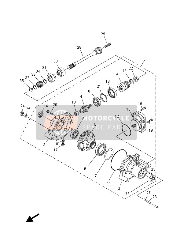 Yamaha YFM700FGPD GRIZZLY 4x4 2013 Differenziale anteriore per un 2013 Yamaha YFM700FGPD GRIZZLY 4x4