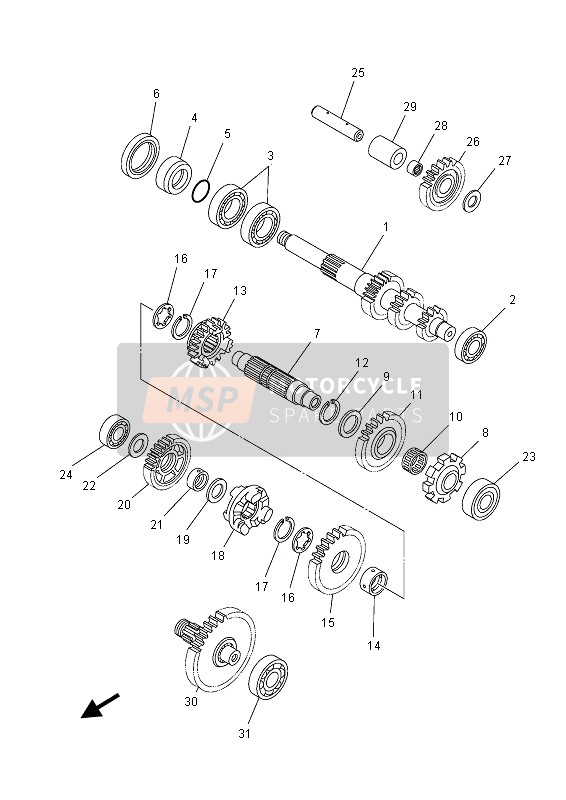 Yamaha YFM700FGPSED GRIZZLY 4x4 2013 Transmission for a 2013 Yamaha YFM700FGPSED GRIZZLY 4x4