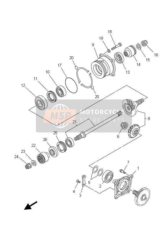 Yamaha YFM700GPD GRIZZLY 4x4 2013 Middle Drive Gear for a 2013 Yamaha YFM700GPD GRIZZLY 4x4