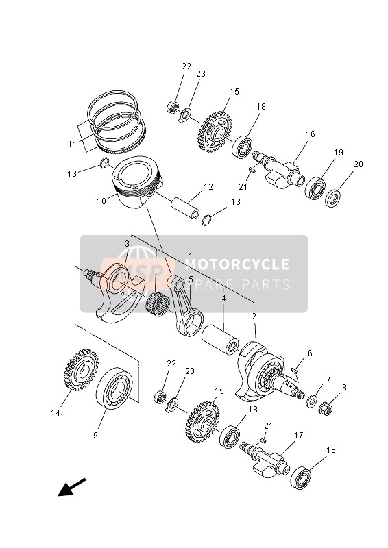 1S3114010900, Crank Sub Assy 1, Yamaha, 0