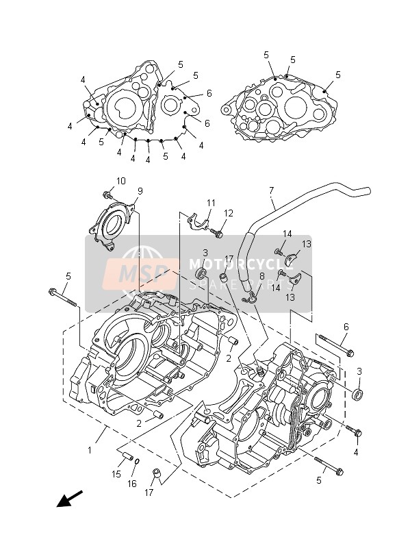 Yamaha YFM700RD 2013 Crankcase for a 2013 Yamaha YFM700RD