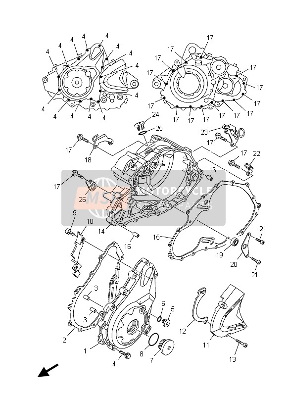 1S3154510000, Dichtung, Kurbelgehausedeck, Yamaha, 1