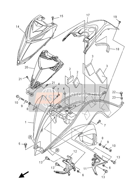 Yamaha YFM700RD 2013 Front Fender for a 2013 Yamaha YFM700RD