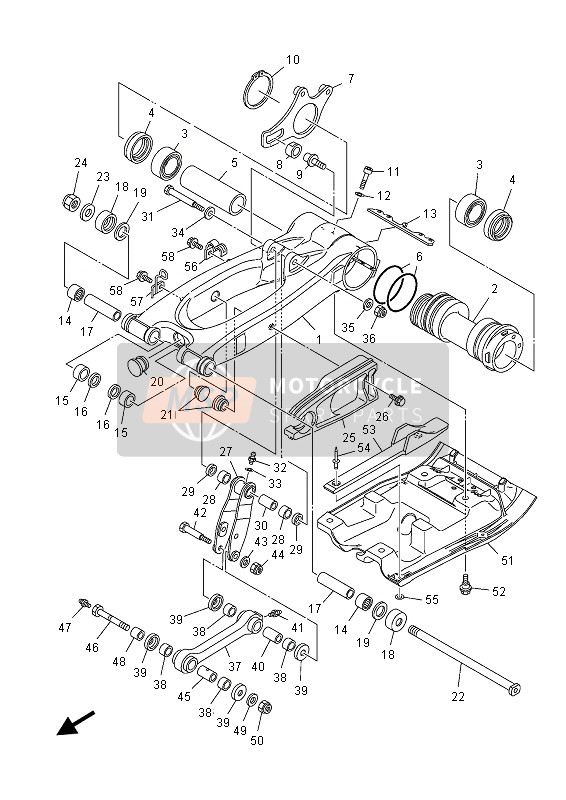 Yamaha YFM700RD 2013 Rear Arm for a 2013 Yamaha YFM700RD