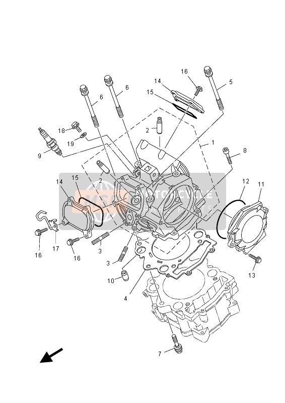 Yamaha YFM700RSED 2013 Cabeza de cilindro para un 2013 Yamaha YFM700RSED