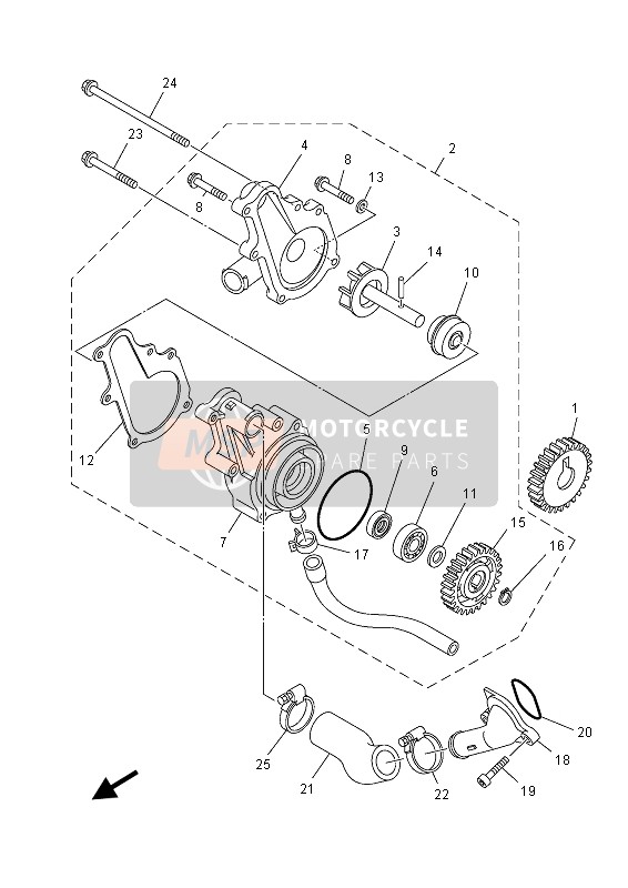 Yamaha YFM700RSED 2013 Bomba de agua para un 2013 Yamaha YFM700RSED