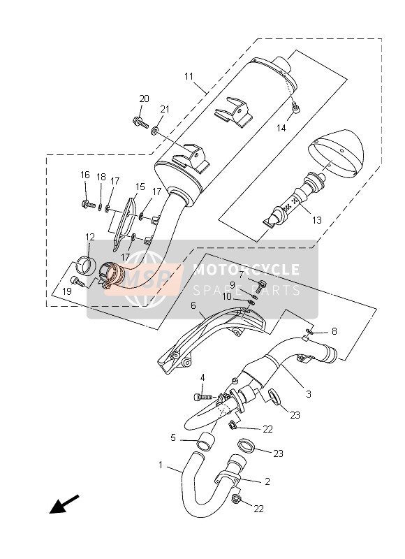 Yamaha YFM700RSED 2013 Exhaust for a 2013 Yamaha YFM700RSED